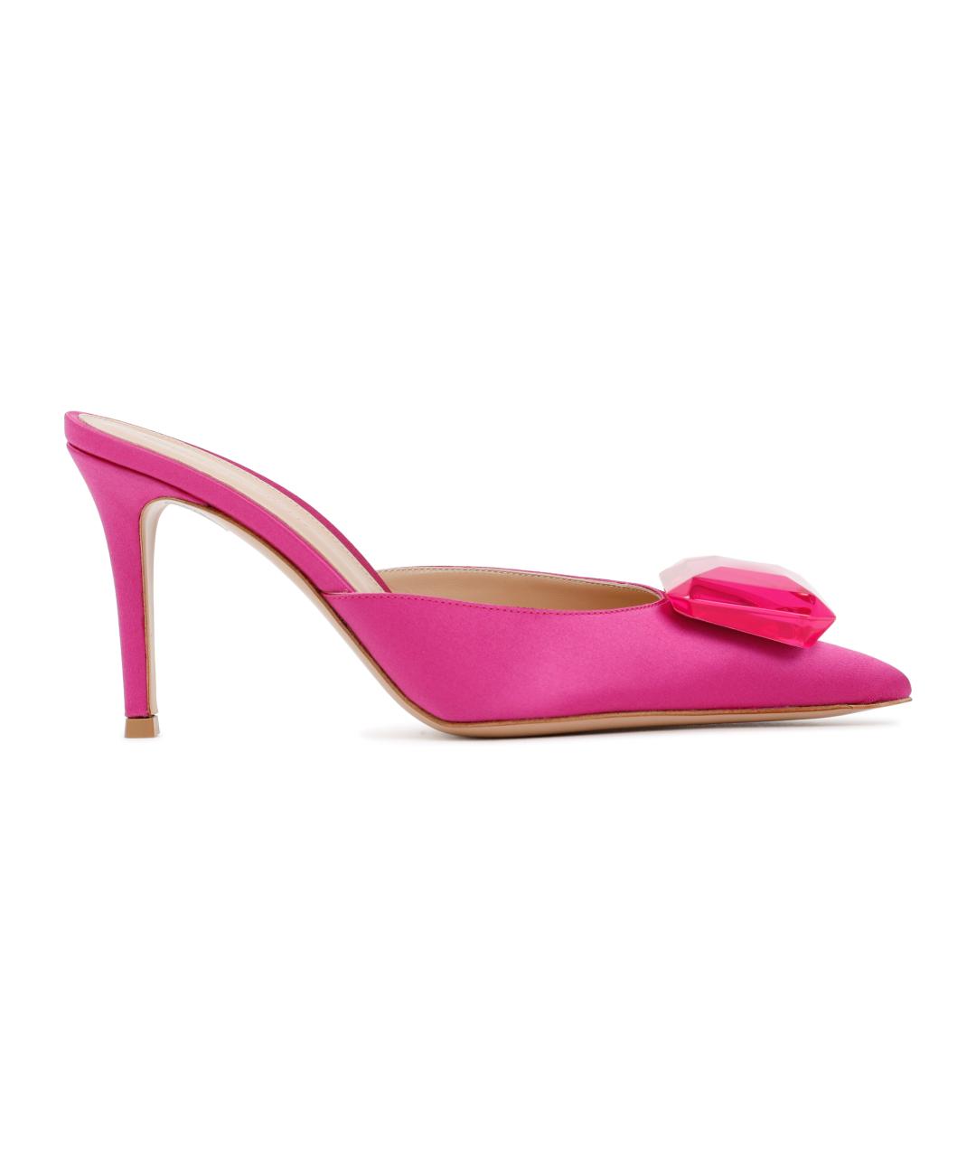 GIANVITO ROSSI Фуксия текстильные мюли, фото 1