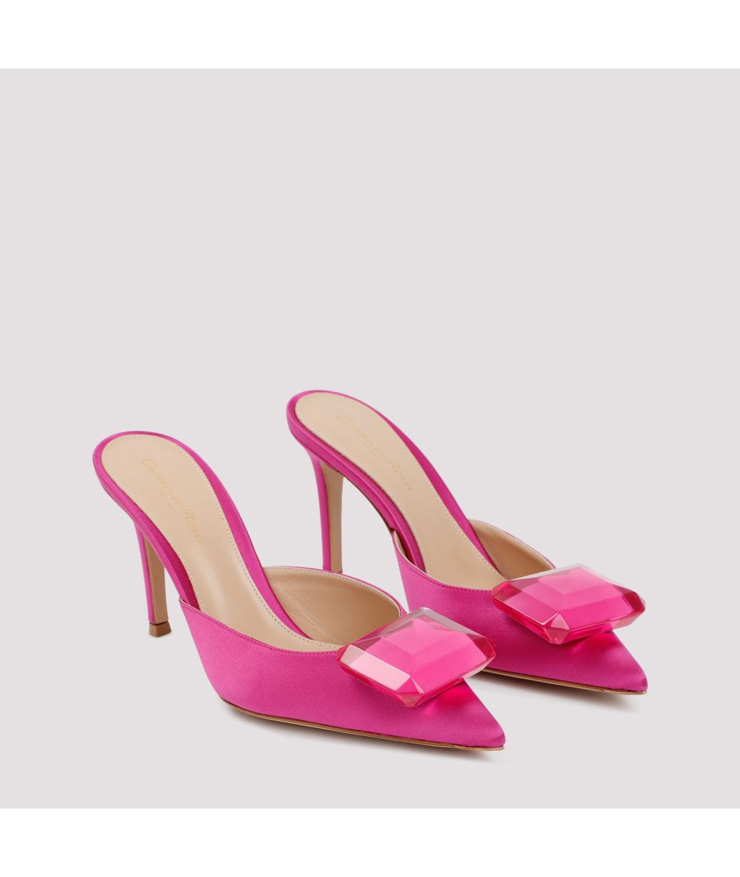 GIANVITO ROSSI Фуксия текстильные мюли, фото 3
