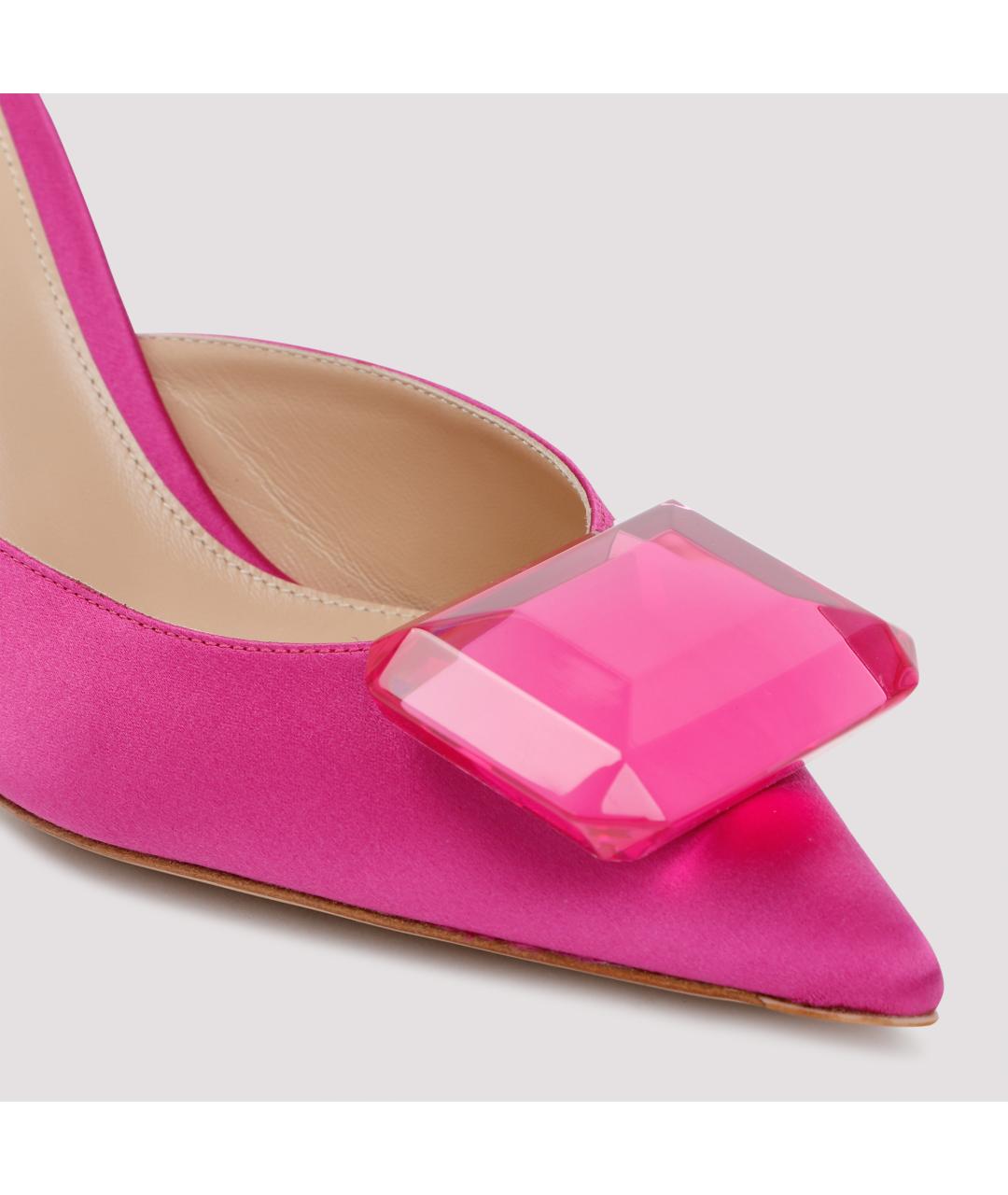 GIANVITO ROSSI Фуксия текстильные мюли, фото 4