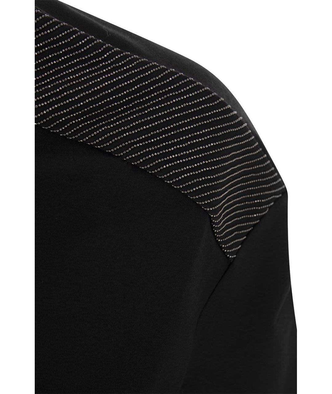 BRUNELLO CUCINELLI Черная хлопковая футболка, фото 4