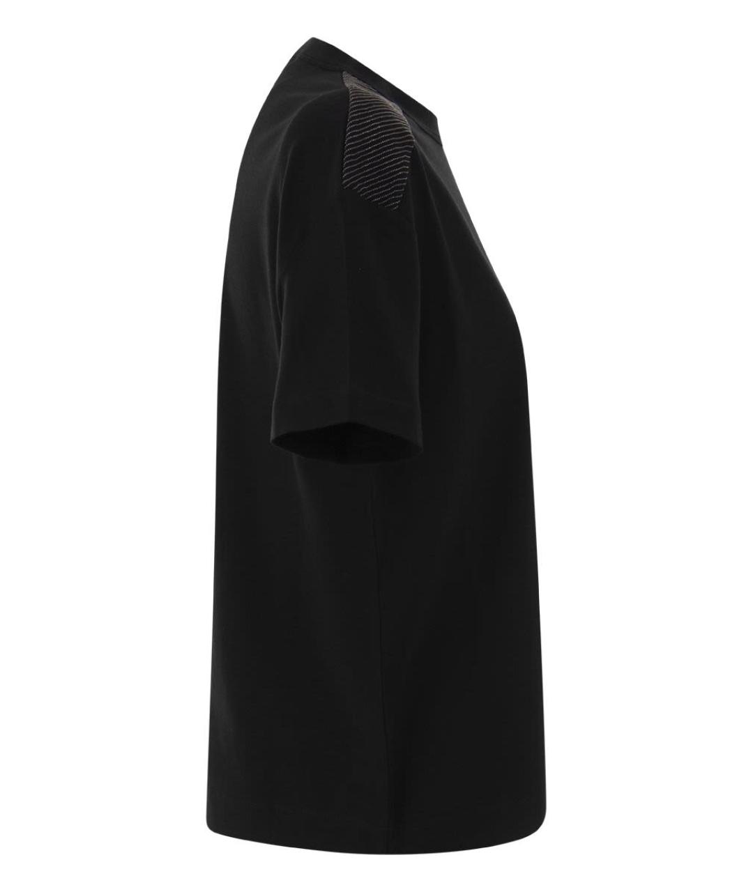 BRUNELLO CUCINELLI Черная хлопковая футболка, фото 3