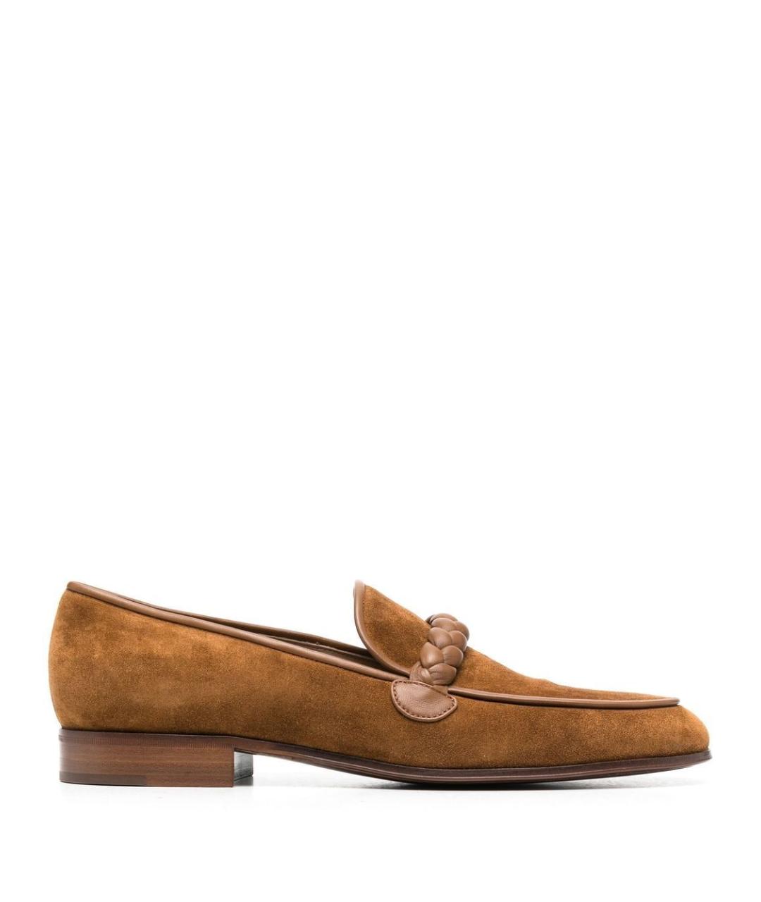 GIANVITO ROSSI Коричневые кожаные лоферы, фото 1