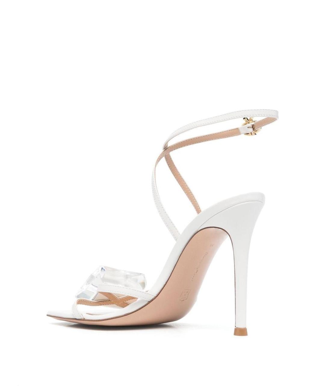 GIANVITO ROSSI Белые кожаные босоножки, фото 3