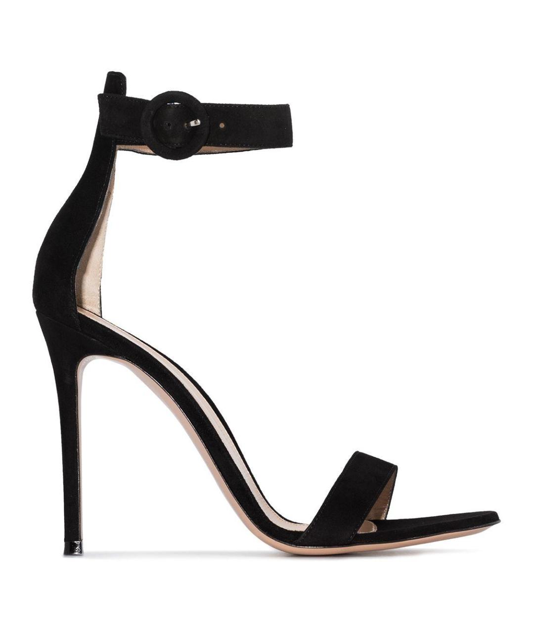 GIANVITO ROSSI Черные кожаные босоножки, фото 1