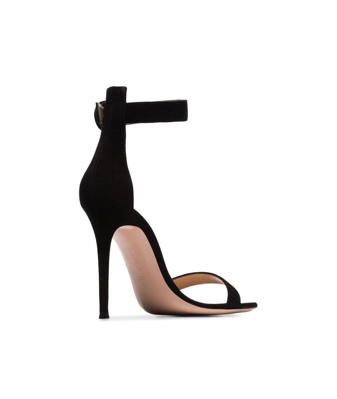 GIANVITO ROSSI Черные кожаные босоножки, фото 4