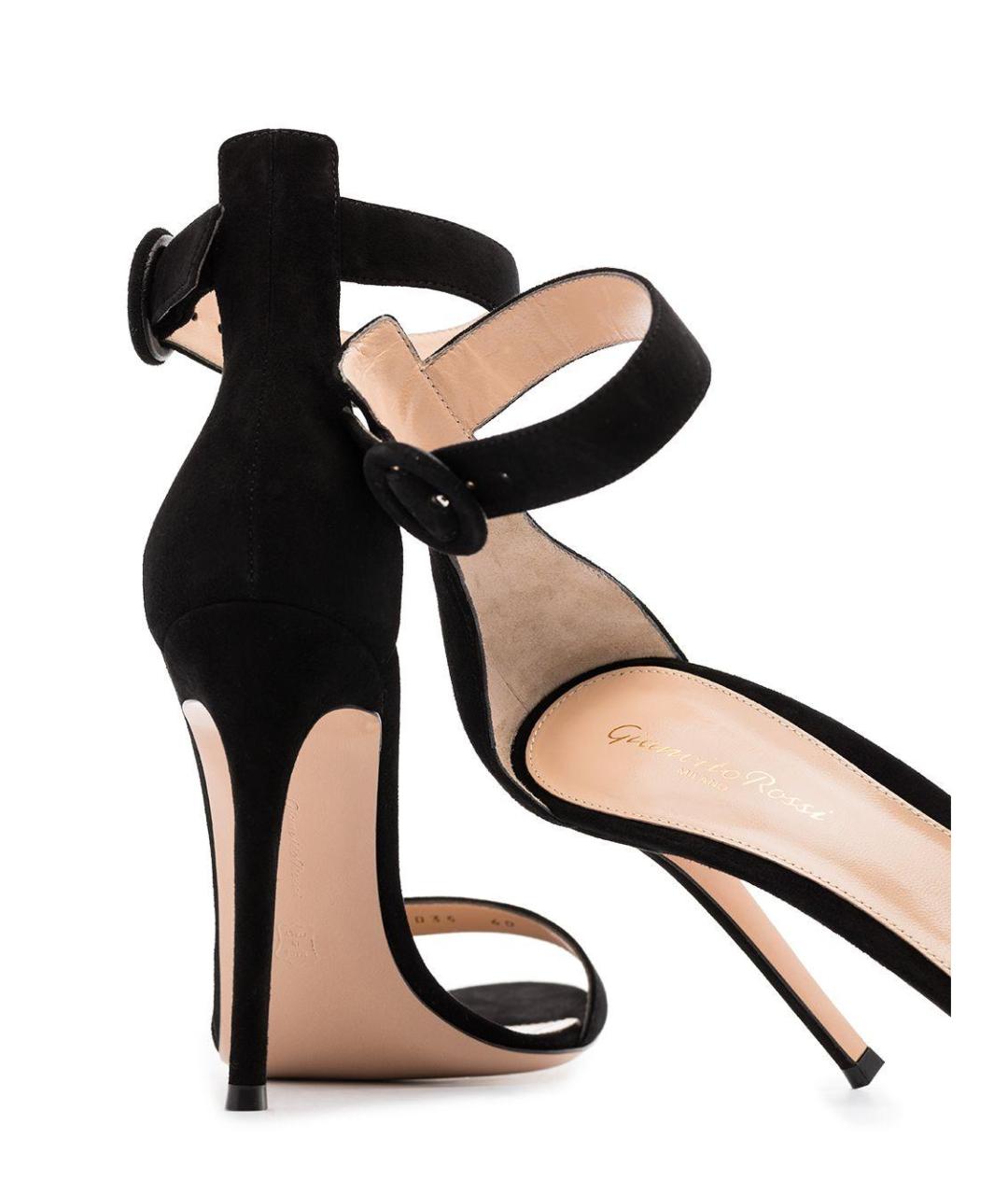 GIANVITO ROSSI Черные кожаные босоножки, фото 2