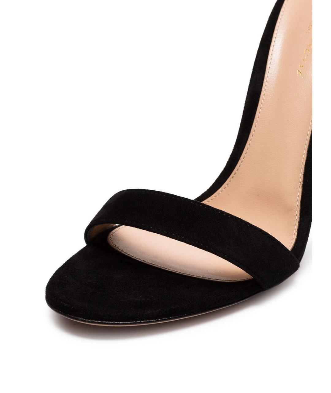 GIANVITO ROSSI Черные кожаные босоножки, фото 5