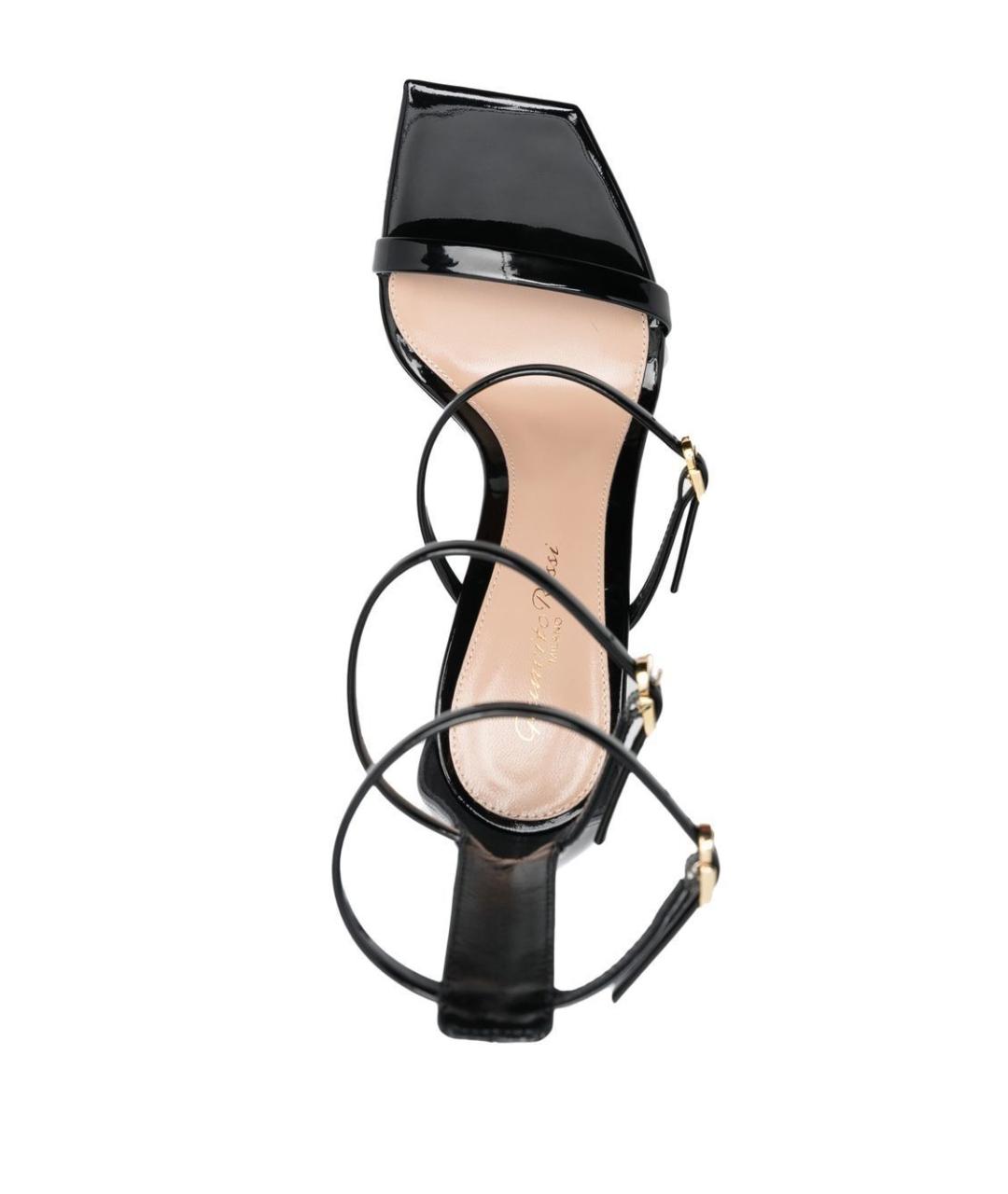 GIANVITO ROSSI Черные кожаные босоножки, фото 4