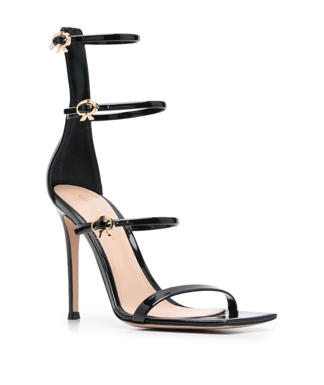 GIANVITO ROSSI Черные кожаные босоножки, фото 2