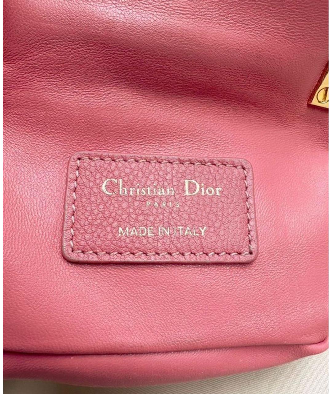 CHRISTIAN DIOR Розовая кожаная сумка через плечо, фото 6