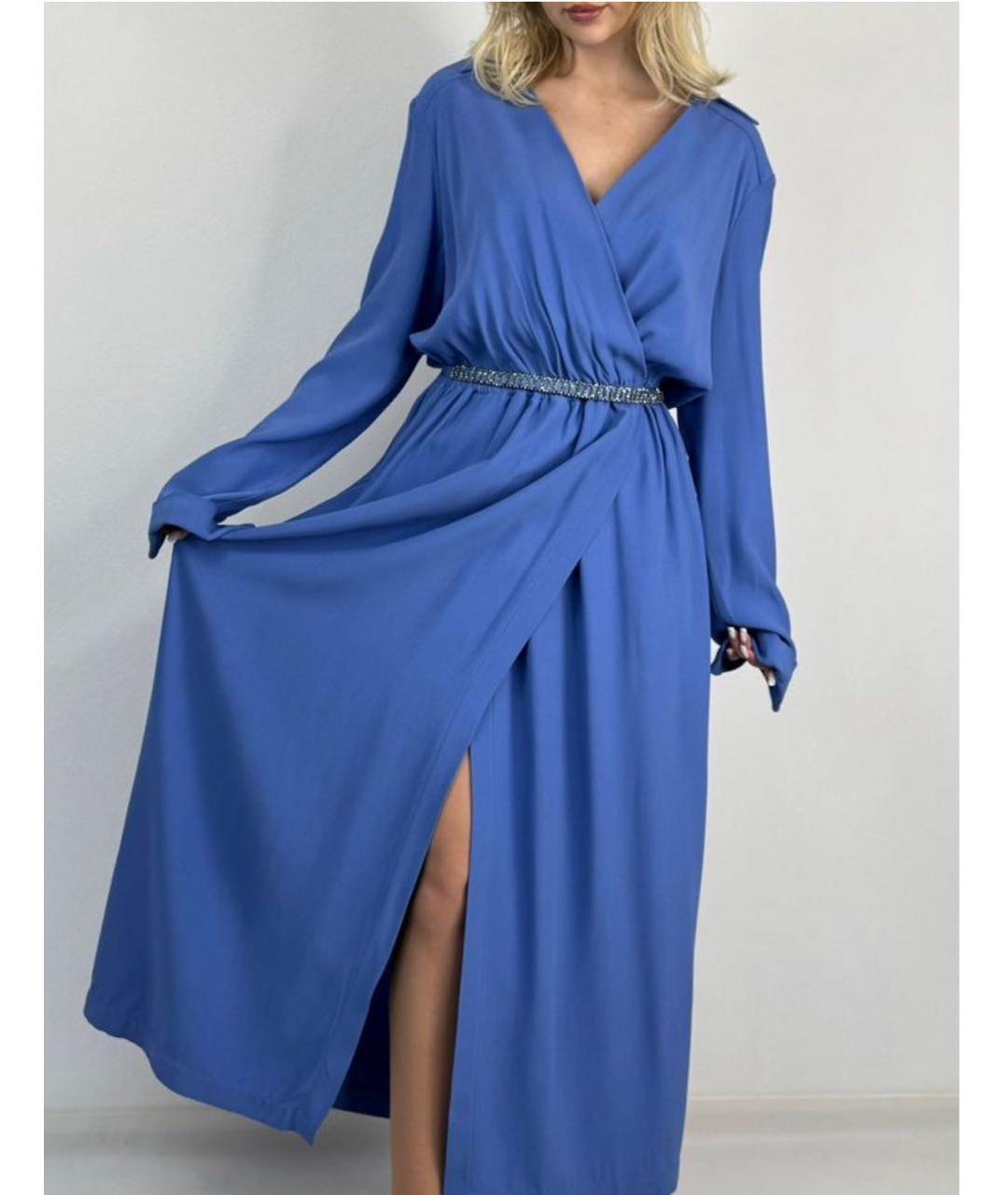 MAX MARA Голубое ацетатное вечернее платье, фото 8