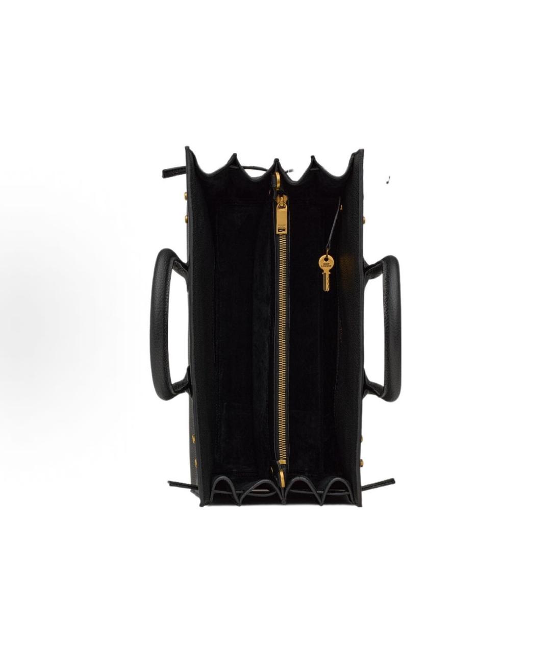 SAINT LAURENT Черная кожаная сумка тоут, фото 5