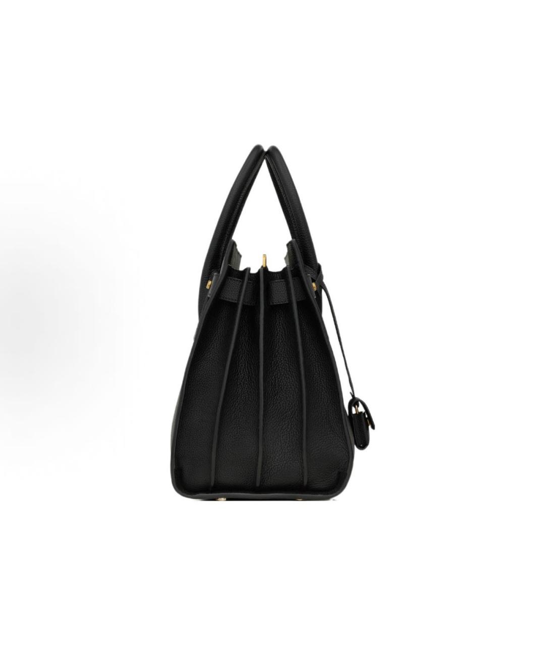 SAINT LAURENT Черная кожаная сумка тоут, фото 3