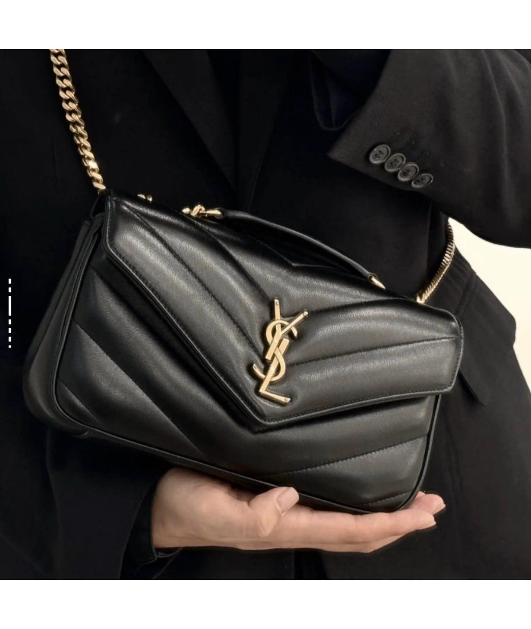SAINT LAURENT Черная кожаная сумка через плечо, фото 6
