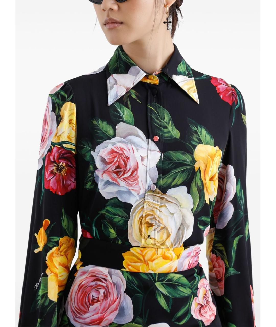 DOLCE&GABBANA Мульти атласная рубашка, фото 4