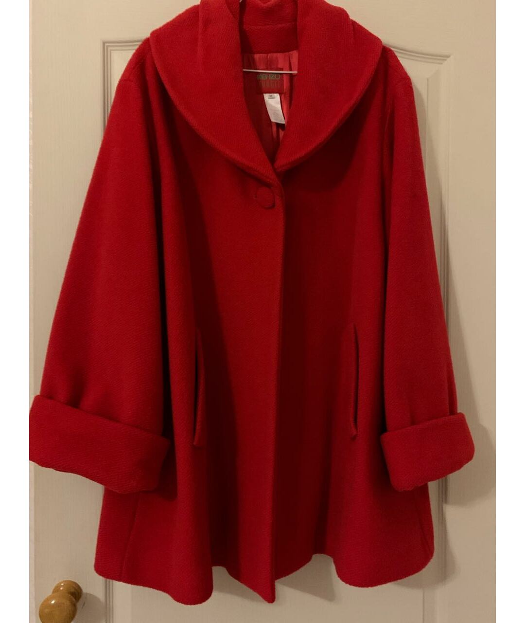 KENZO Красное шерстяное пальто, фото 7