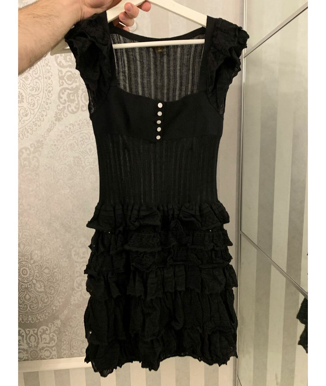 LOUIS VUITTON PRE-OWNED Черное кашемировое вечернее платье, фото 9