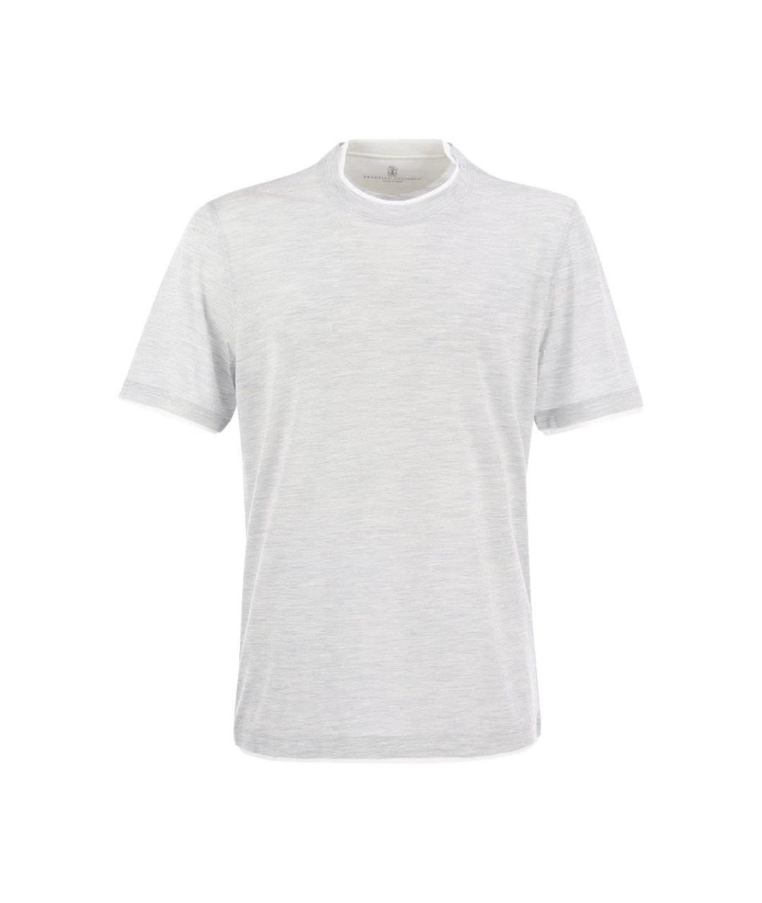 BRUNELLO CUCINELLI Серая хлопковая футболка, фото 1