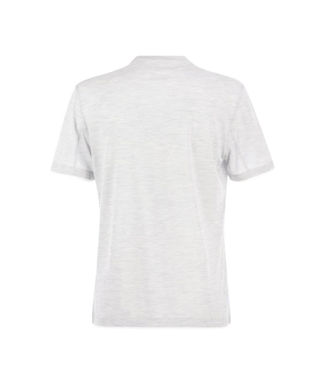 BRUNELLO CUCINELLI Серая хлопковая футболка, фото 2