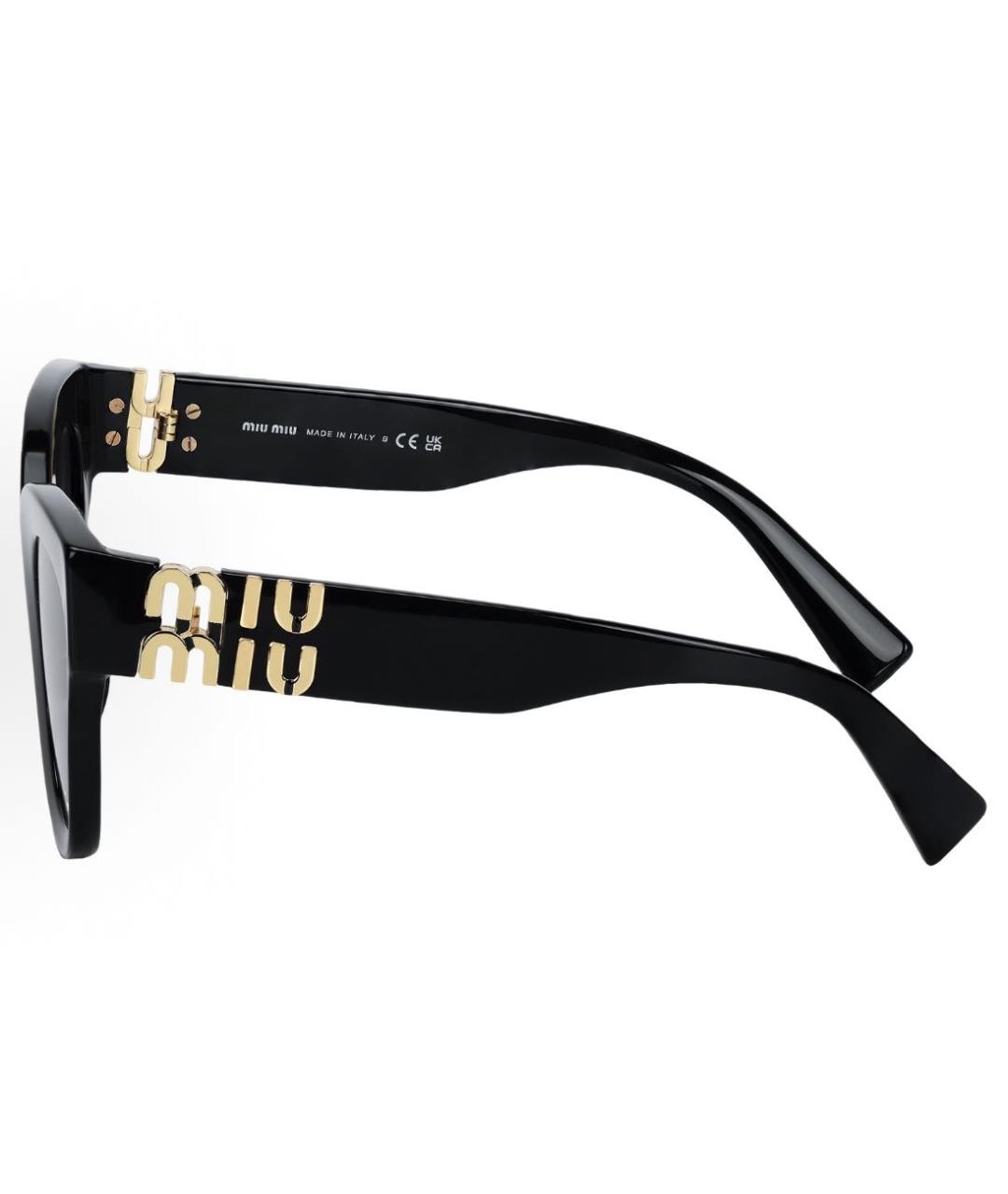 MIU MIU Черные пластиковые солнцезащитные очки, фото 3