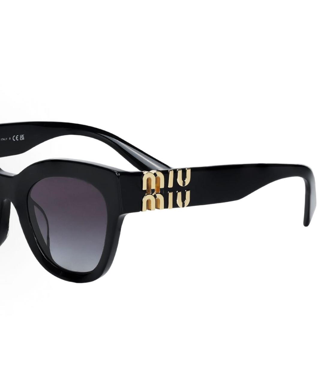 MIU MIU Черные пластиковые солнцезащитные очки, фото 4