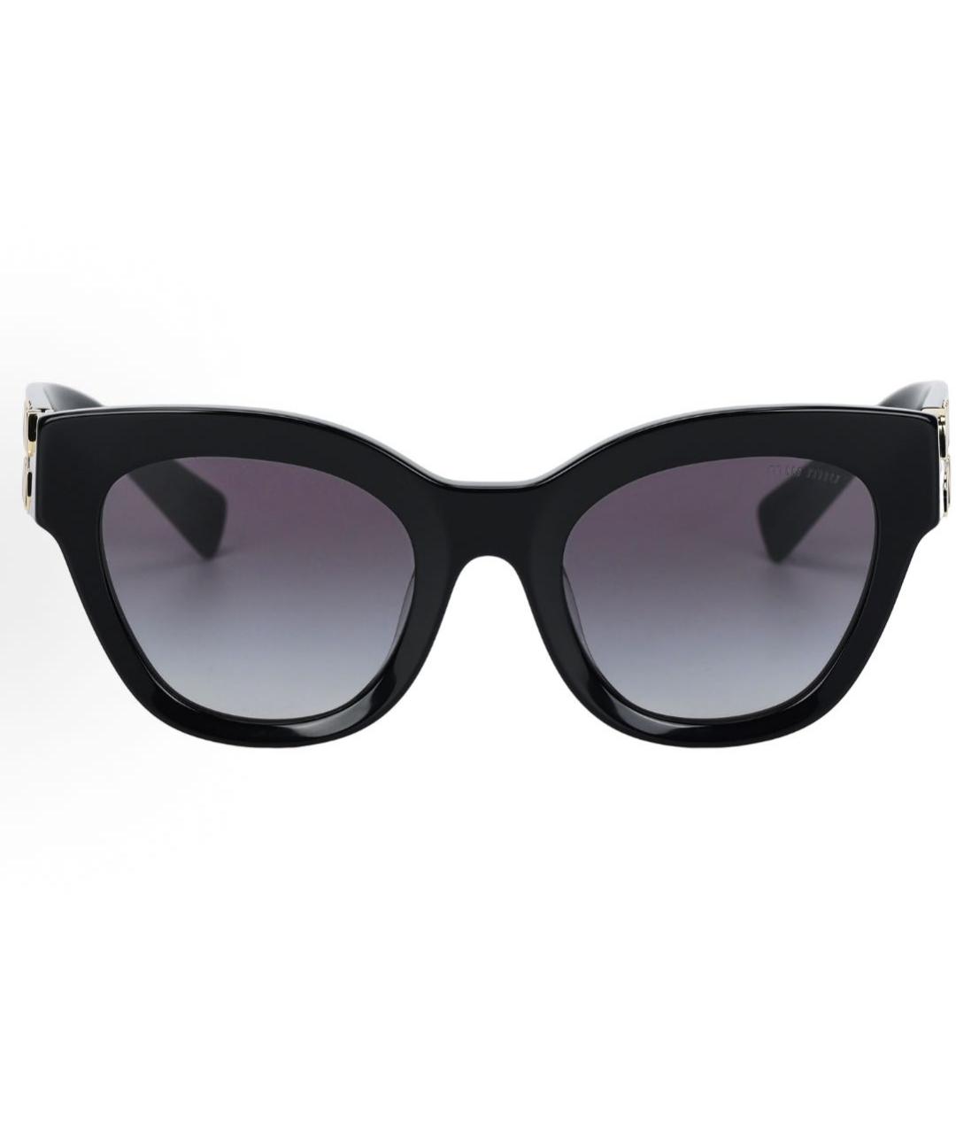 MIU MIU Черные пластиковые солнцезащитные очки, фото 2
