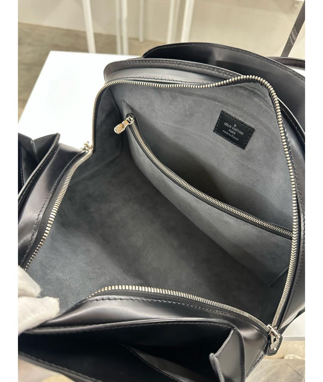 LOUIS VUITTON Черная кожаная сумка с короткими ручками, фото 6