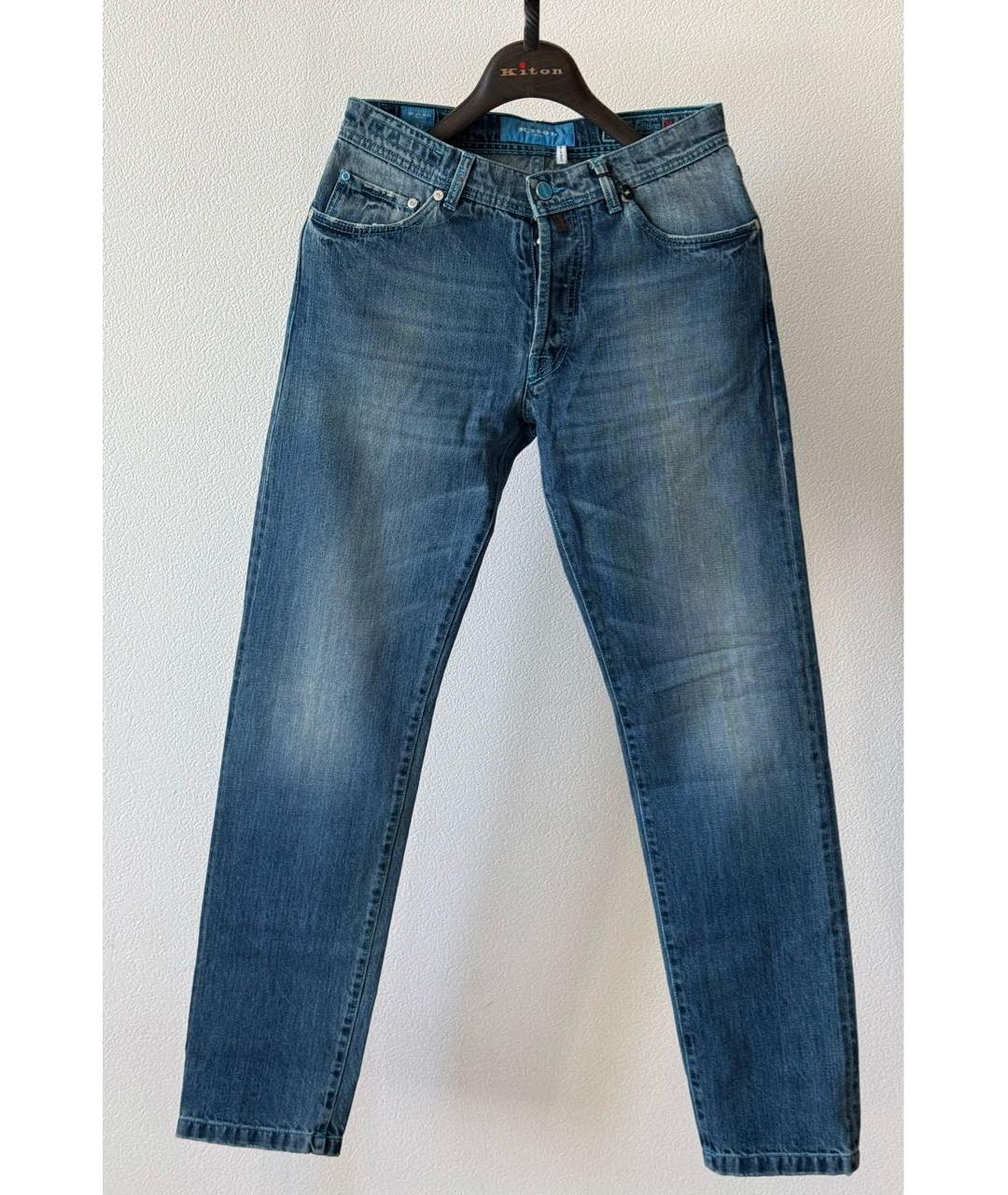 KITON Синие хлопковые джинсы, фото 5
