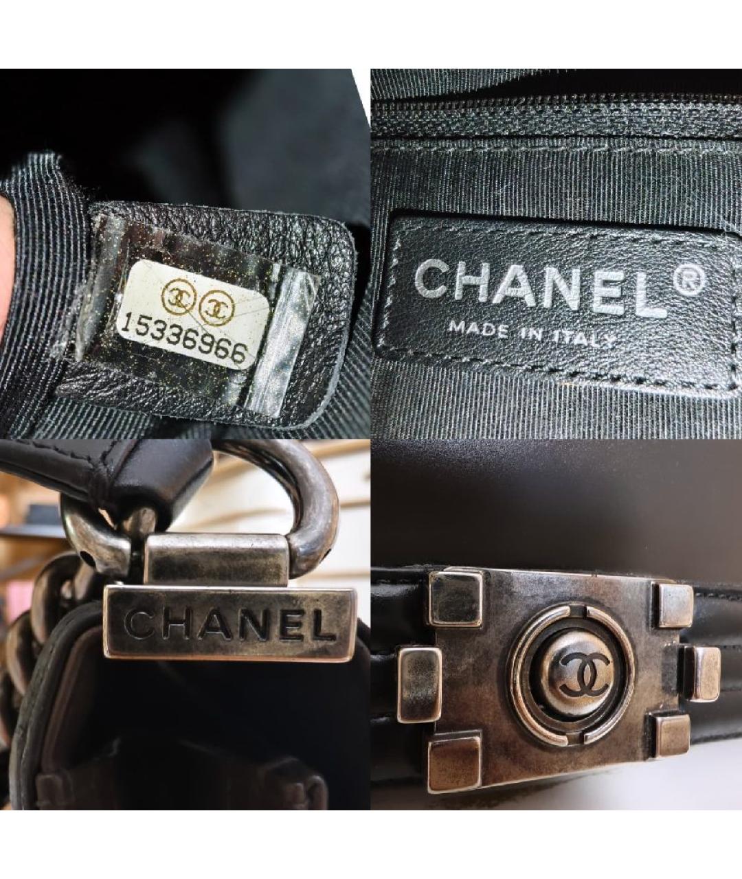 CHANEL Черная кожаная сумка через плечо, фото 5