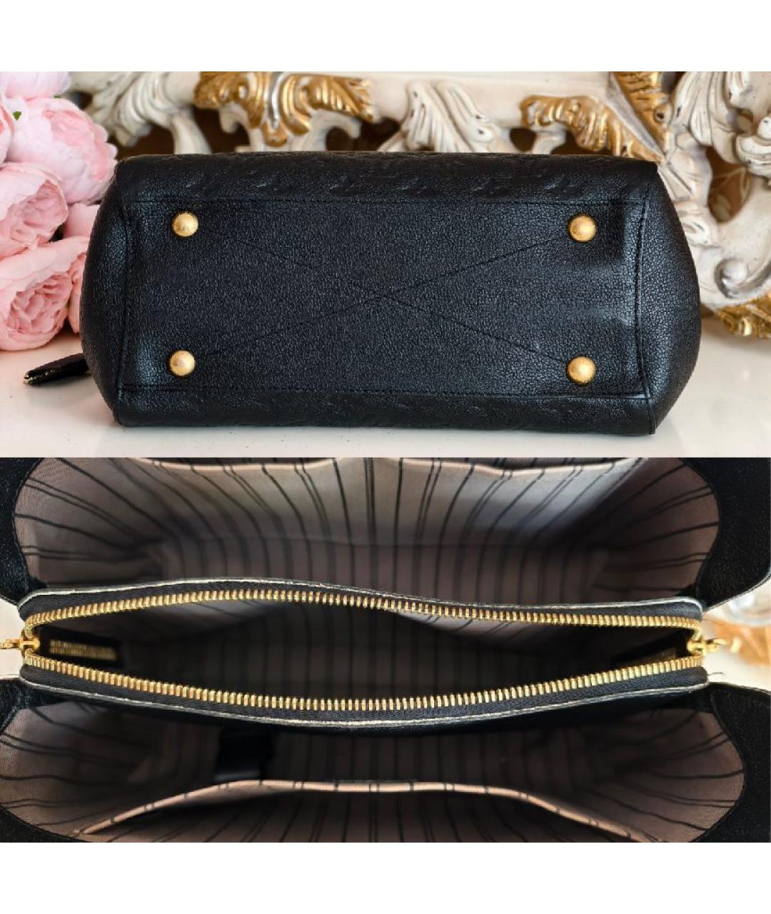 LOUIS VUITTON Черная кожаная сумка с короткими ручками, фото 7