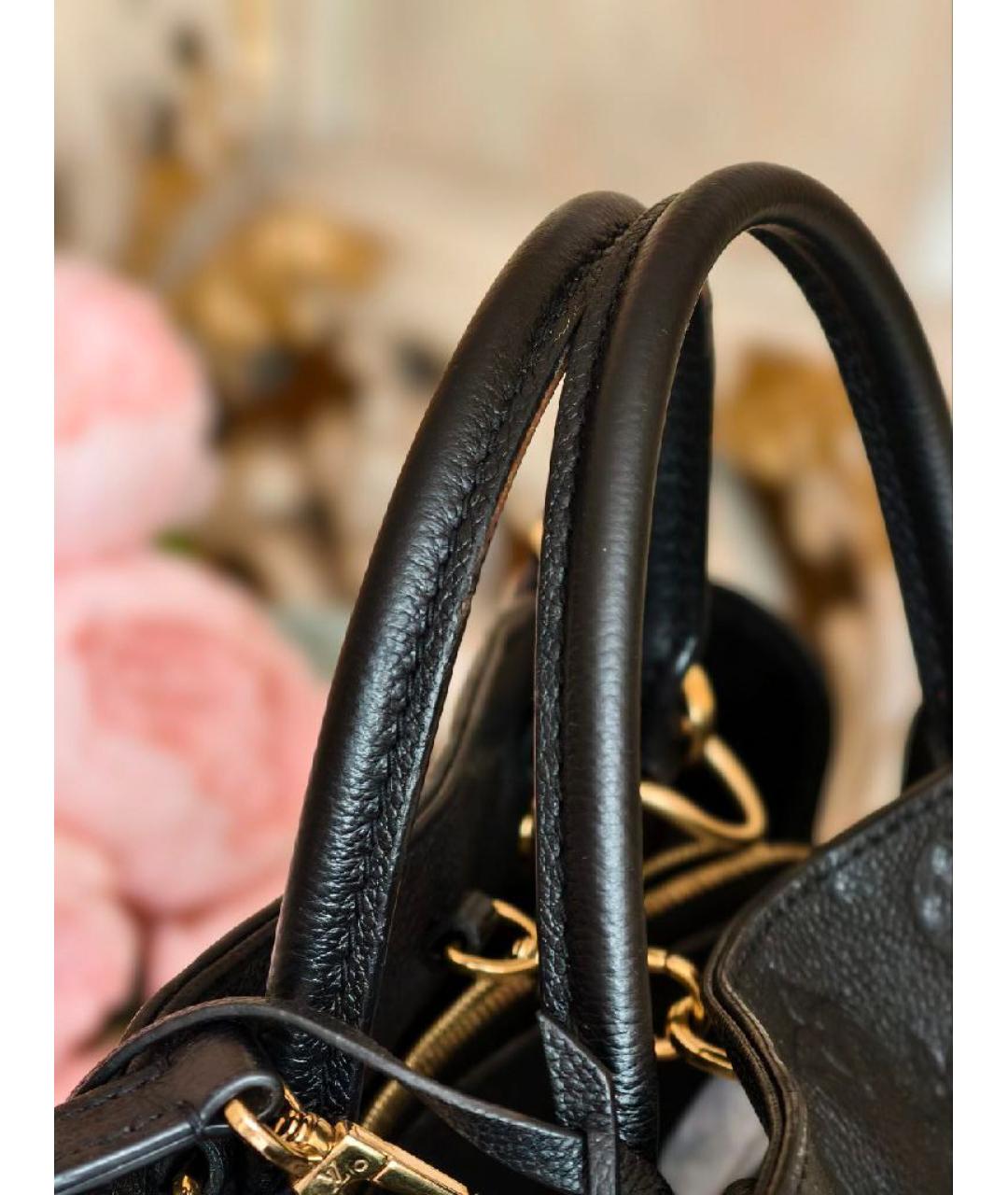 LOUIS VUITTON Черная кожаная сумка с короткими ручками, фото 8