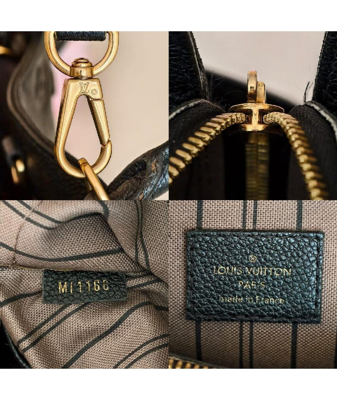 LOUIS VUITTON Черная кожаная сумка с короткими ручками, фото 5