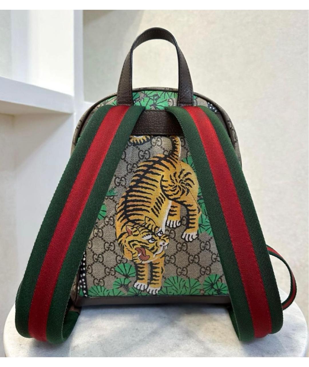 GUCCI Коричневый кожаный рюкзак, фото 3