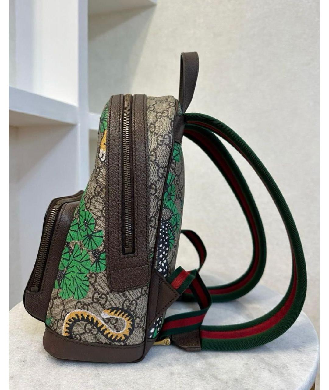 GUCCI Коричневый кожаный рюкзак, фото 5