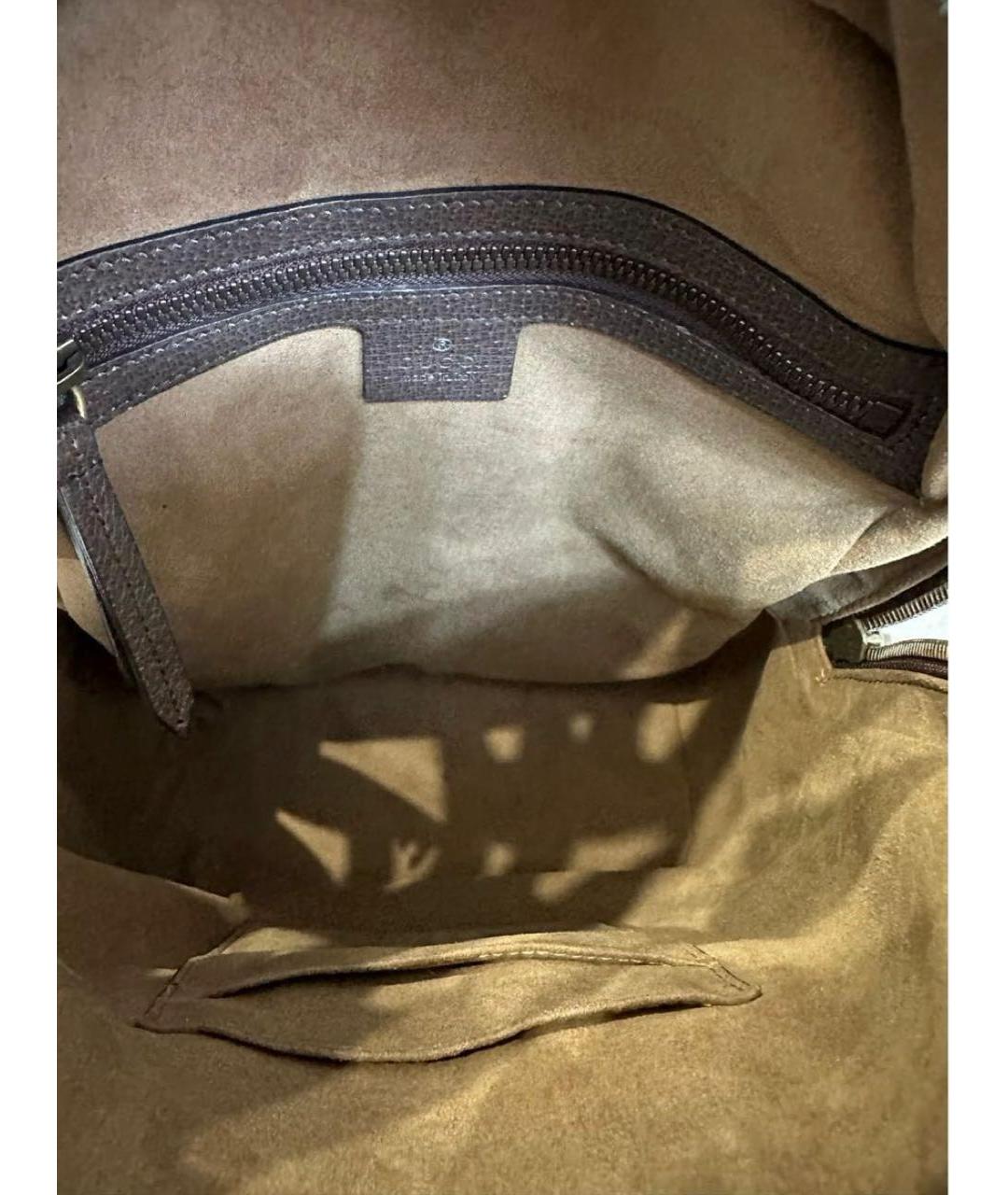 GUCCI Коричневый кожаный рюкзак, фото 8