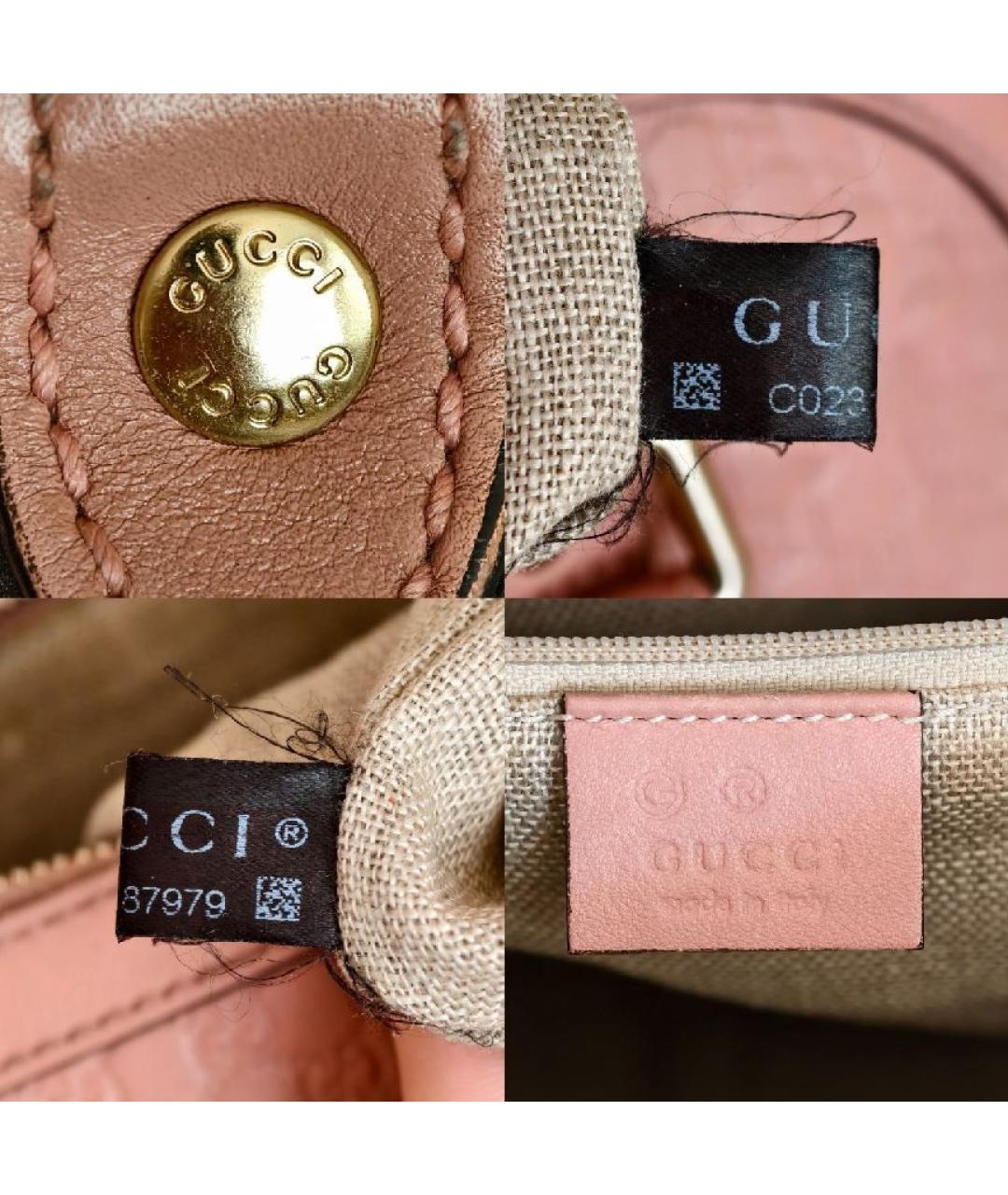 GUCCI Розовая кожаная сумка с короткими ручками, фото 5