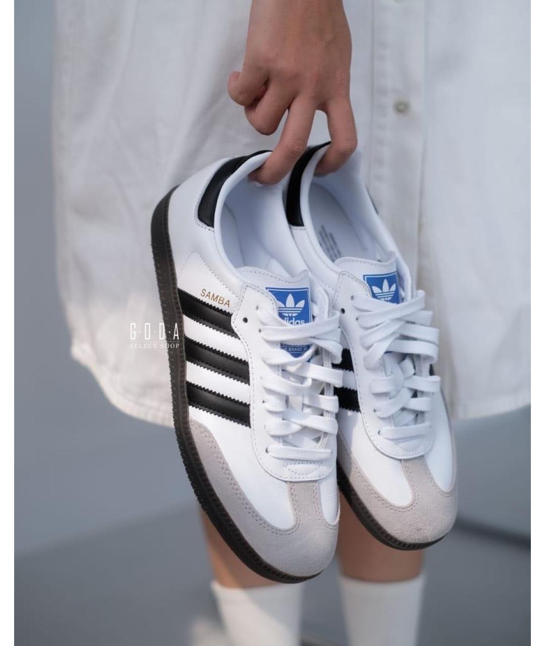 ADIDAS Белые кожаные кроссовки, фото 6