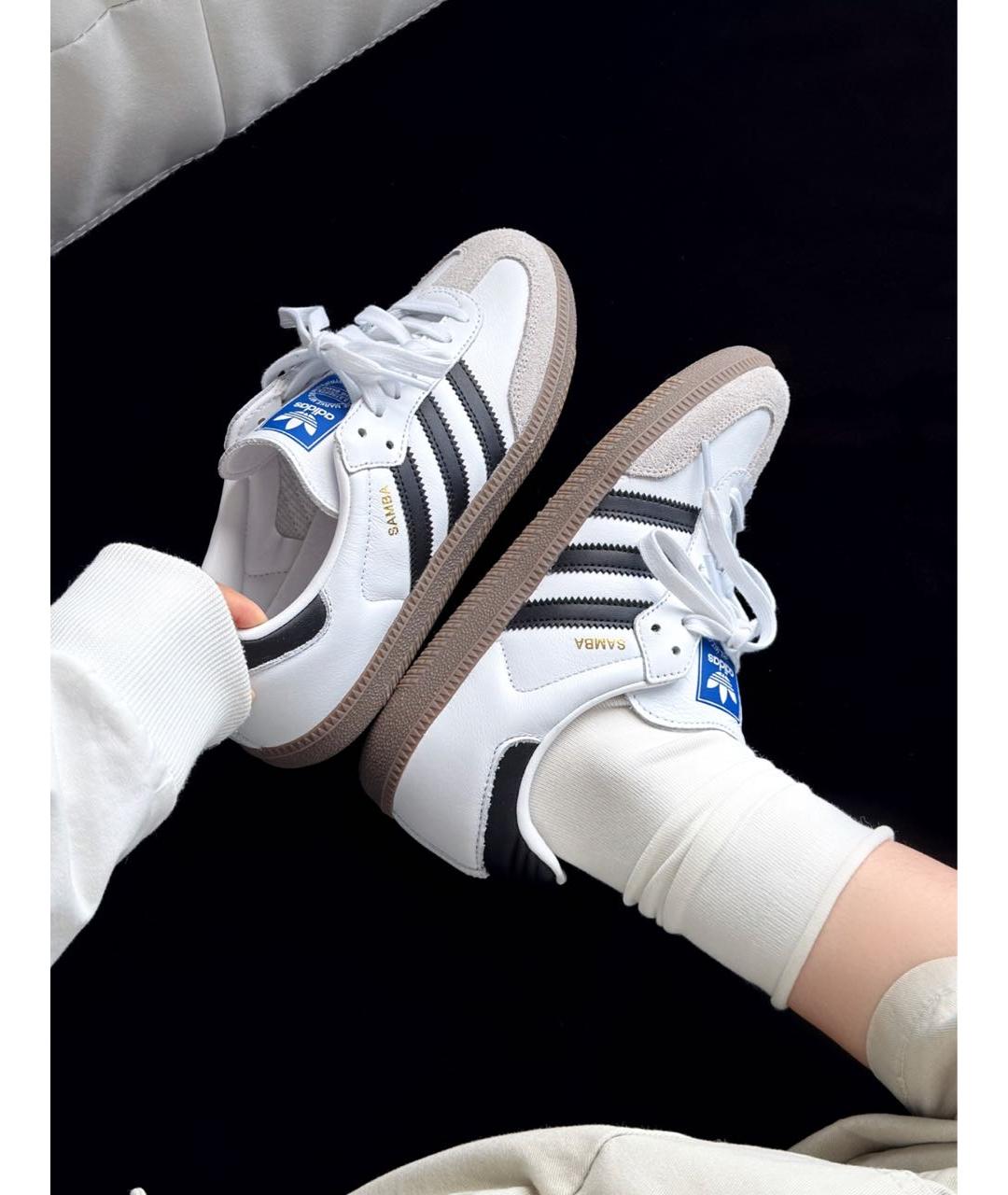 ADIDAS Белые кожаные кроссовки, фото 2