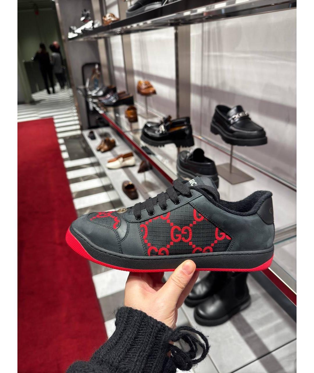 GUCCI Черные низкие кроссовки / кеды, фото 8