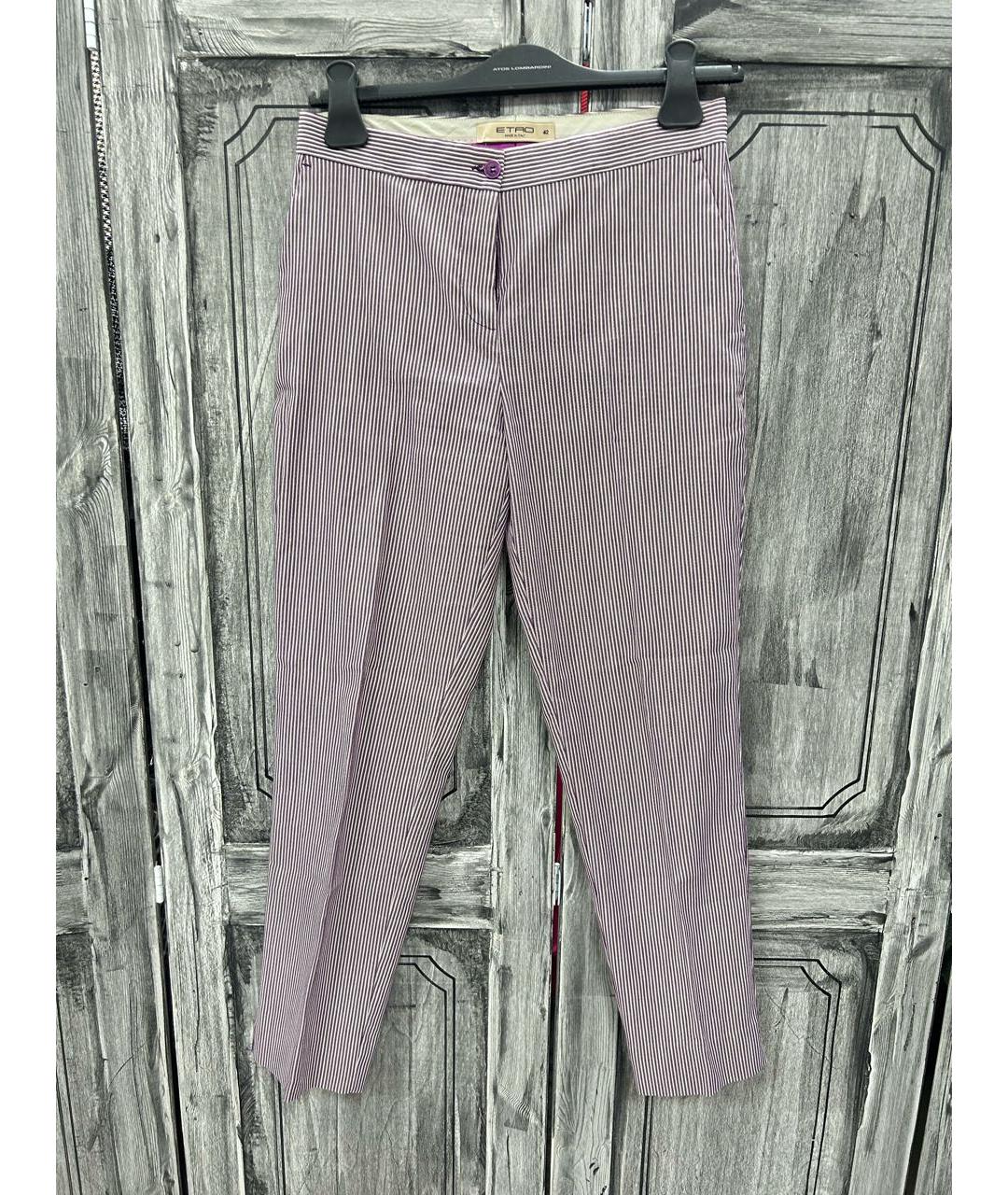 ETRO Фиолетовые хлопковые брюки узкие, фото 2