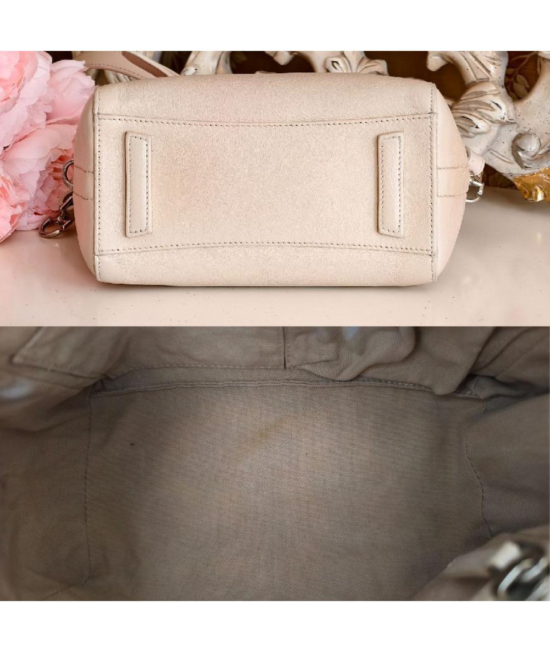 GIVENCHY Бежевая кожаная сумка с короткими ручками, фото 7