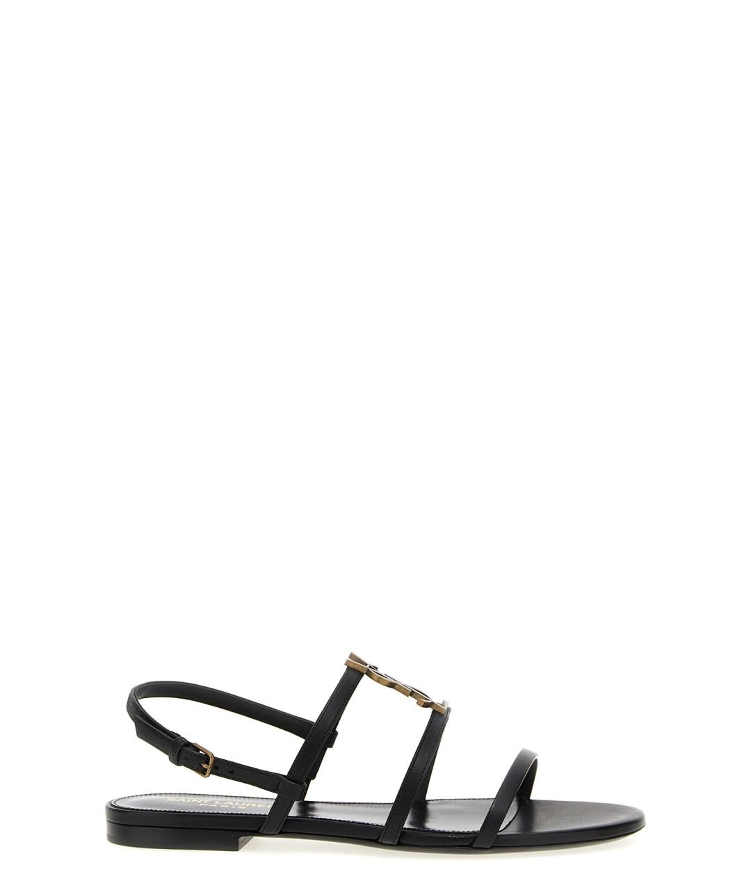 SAINT LAURENT Черные кожаные сандалии, фото 1