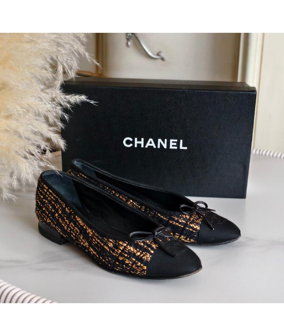 CHANEL Черные балетки, фото 7