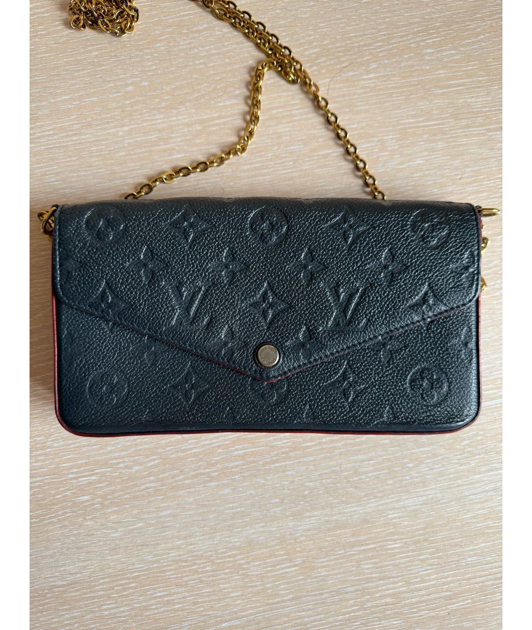 LOUIS VUITTON Темно-синяя кожаная сумка с короткими ручками, фото 7