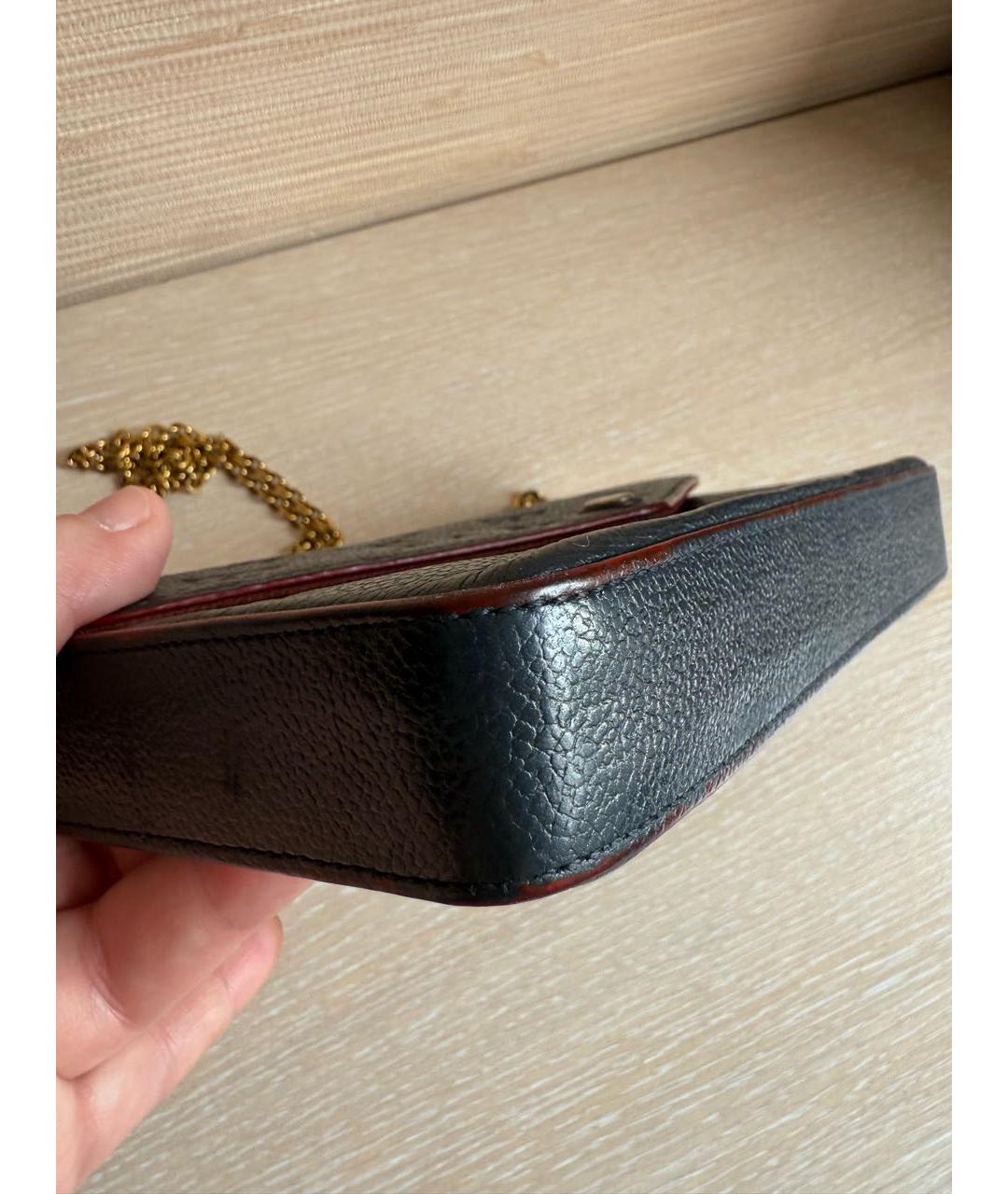 LOUIS VUITTON Темно-синяя кожаная сумка с короткими ручками, фото 8