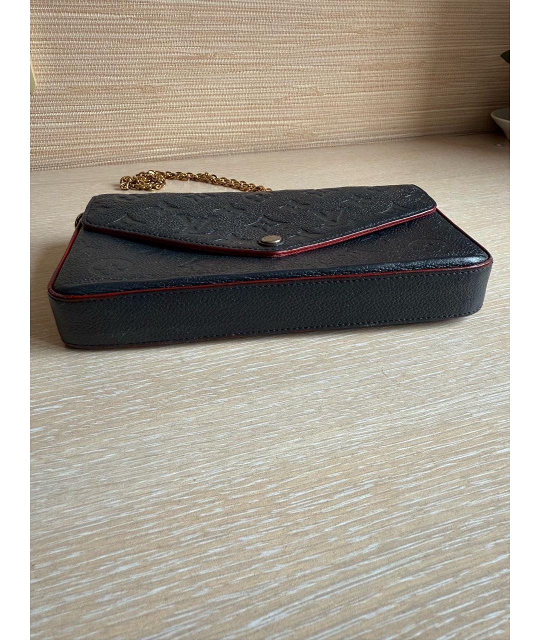 LOUIS VUITTON Темно-синяя кожаная сумка с короткими ручками, фото 6