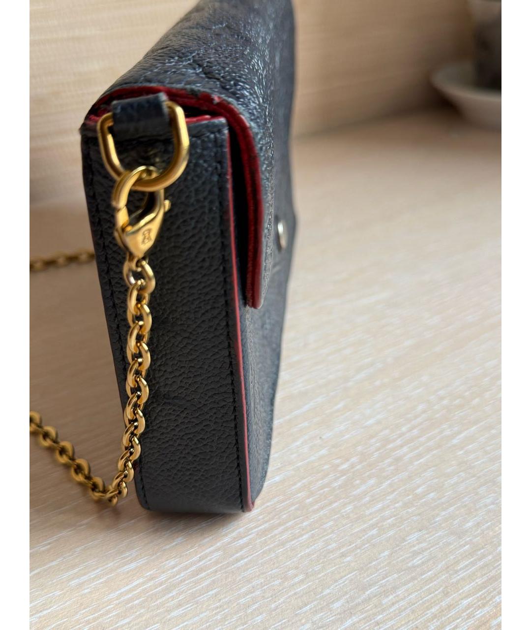LOUIS VUITTON Темно-синяя кожаная сумка с короткими ручками, фото 2