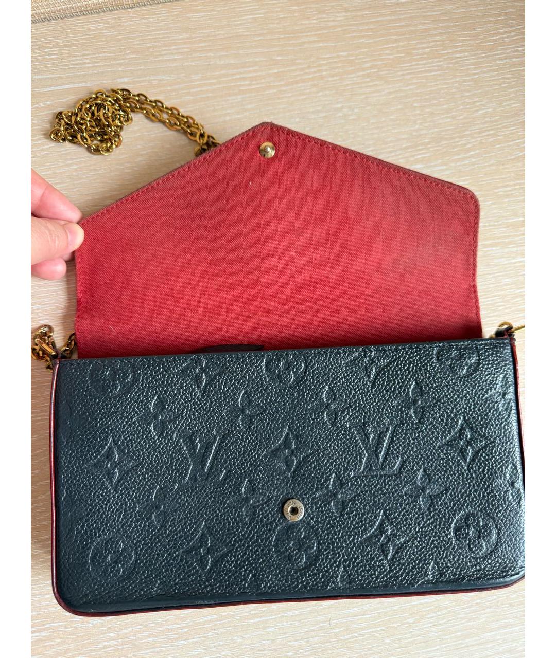 LOUIS VUITTON Темно-синяя кожаная сумка с короткими ручками, фото 5