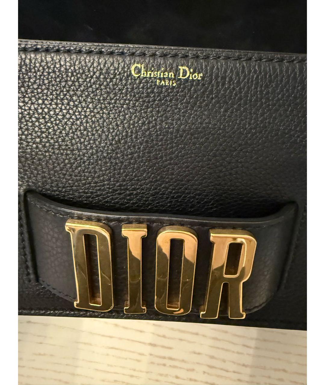 CHRISTIAN DIOR Черная кожаная сумка через плечо, фото 4