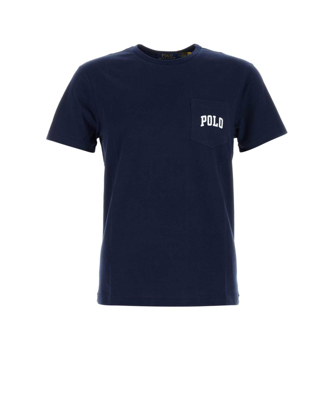 POLO RALPH LAUREN Темно-синяя хлопковая футболка, фото 1